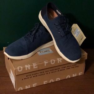 TOMS Del Rey Navy Washed Canvas Sneakers (Mens)
